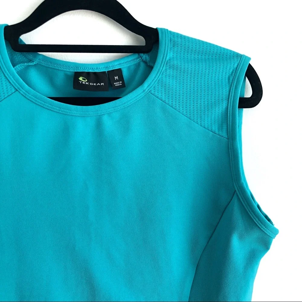 Tek Gear Athletic Tank Top Turquoise Sleeveless M - Picture 3 of 6